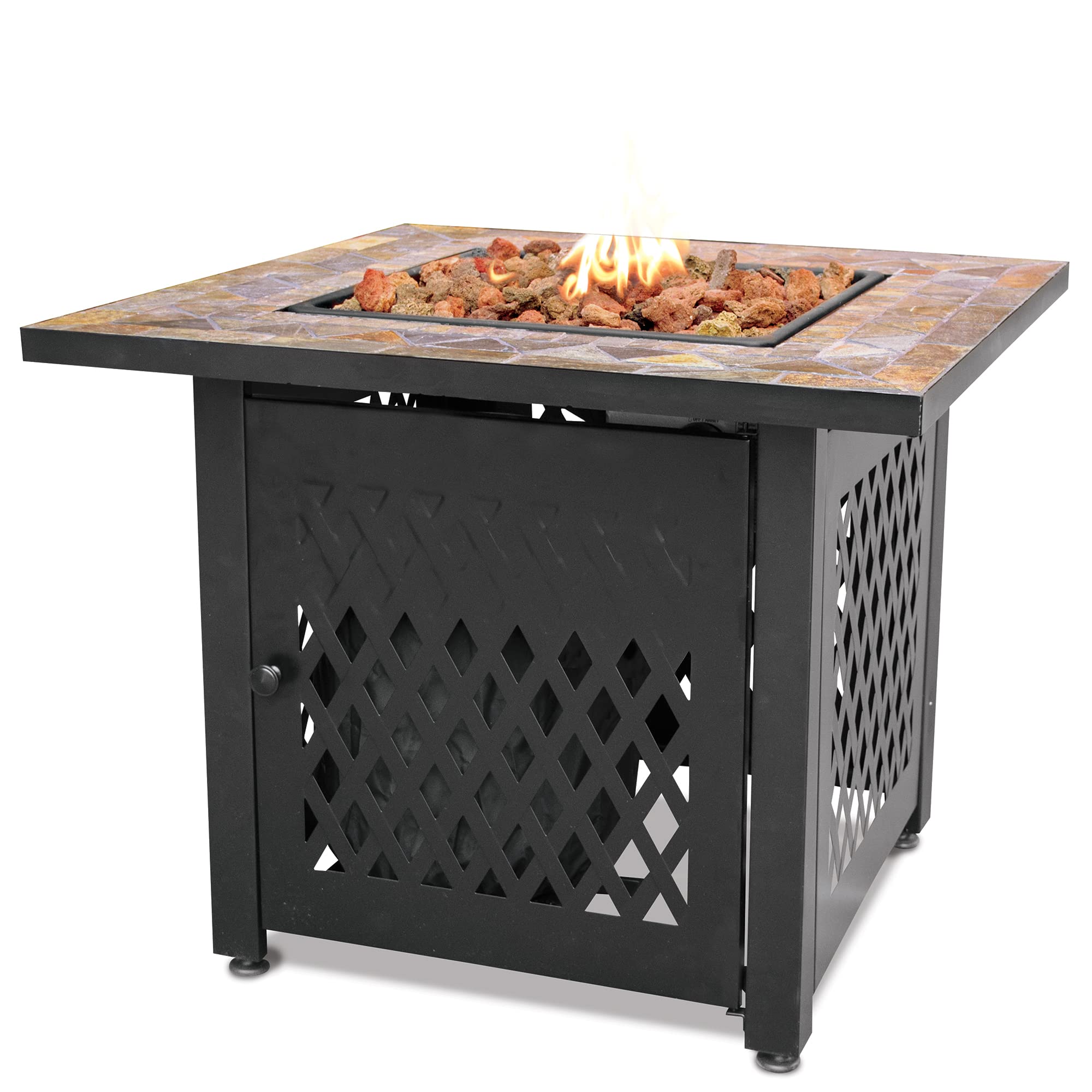 Endless Summer GAD1429SP Large Multi-Color Gas Outdoor Fireplace with Slate Mantel - Perfect for Patio, Backyard, and Garden Gatherings