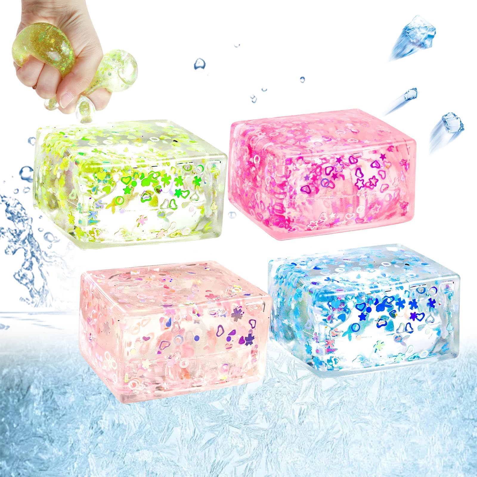 2 Packs Stress Relief Squeeze Balls for Kids & Adults - Soft Silicone Sensory Fidget Toys for Anxiety, Autism & ADHD - Random Color Stress Balls for Office, Classroom & Home Use