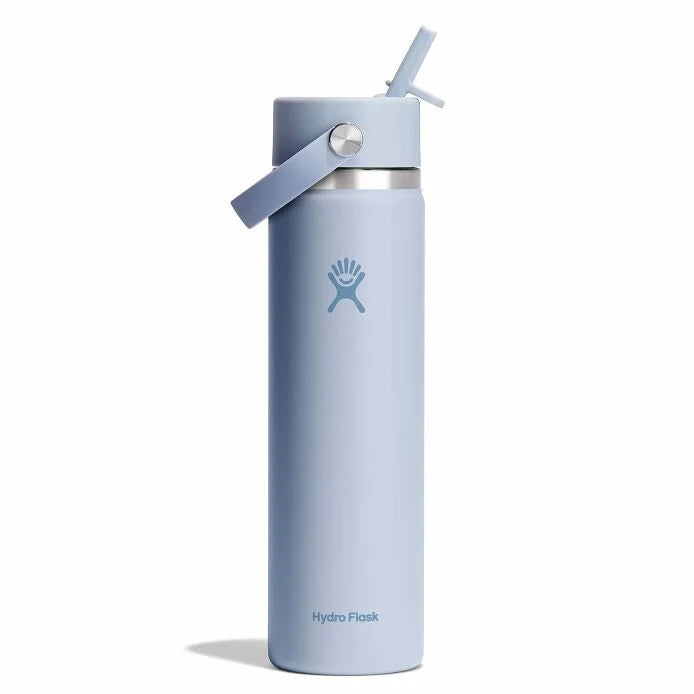 24 oz Wide Mouth Water Bottle with Flex Straw Cap - Leak Proof & BPA Free - Perfect for Gym, Hiking, Travel & Everyday Hydration