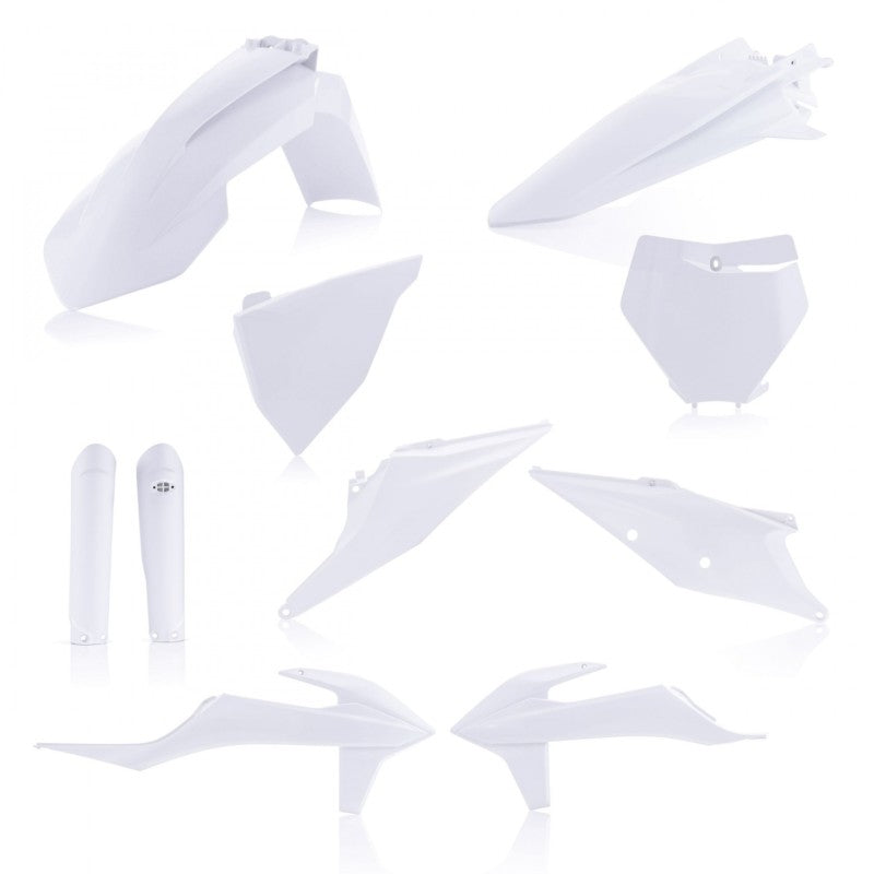 Acerbis Full Plastic Kit for KTM 125-450 SX/SX-F/XC/XC-F/XC TPI (2019-2022) - White | Motorcycle Body Protection for Off-Road Racing & Trail Riding