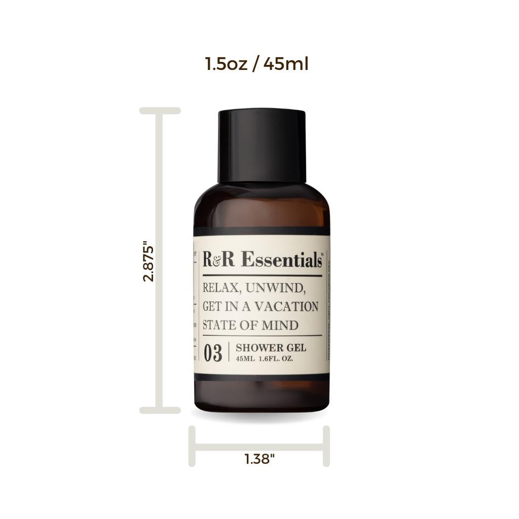 R&R Essentials Shower Gel 45ml - Refreshing Body Wash for Men & Women | Perfect for Daily Shower, Gym, Travel & Spa