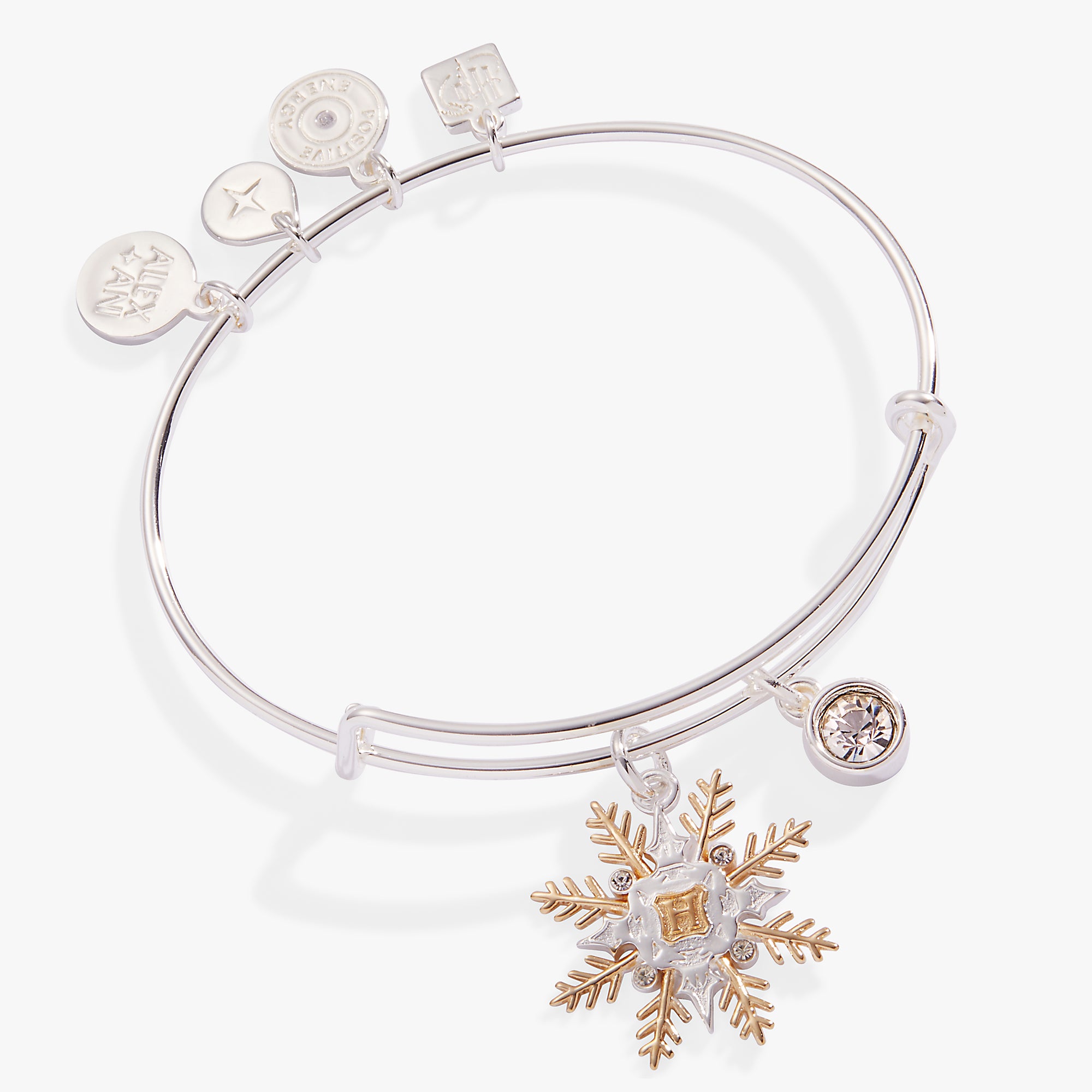 Harry Potter™ Hogwarts Snowflake Bangle Charm Bracelet - Official Wizarding World Jewelry for Christmas Gifts & Harry Potter Fans