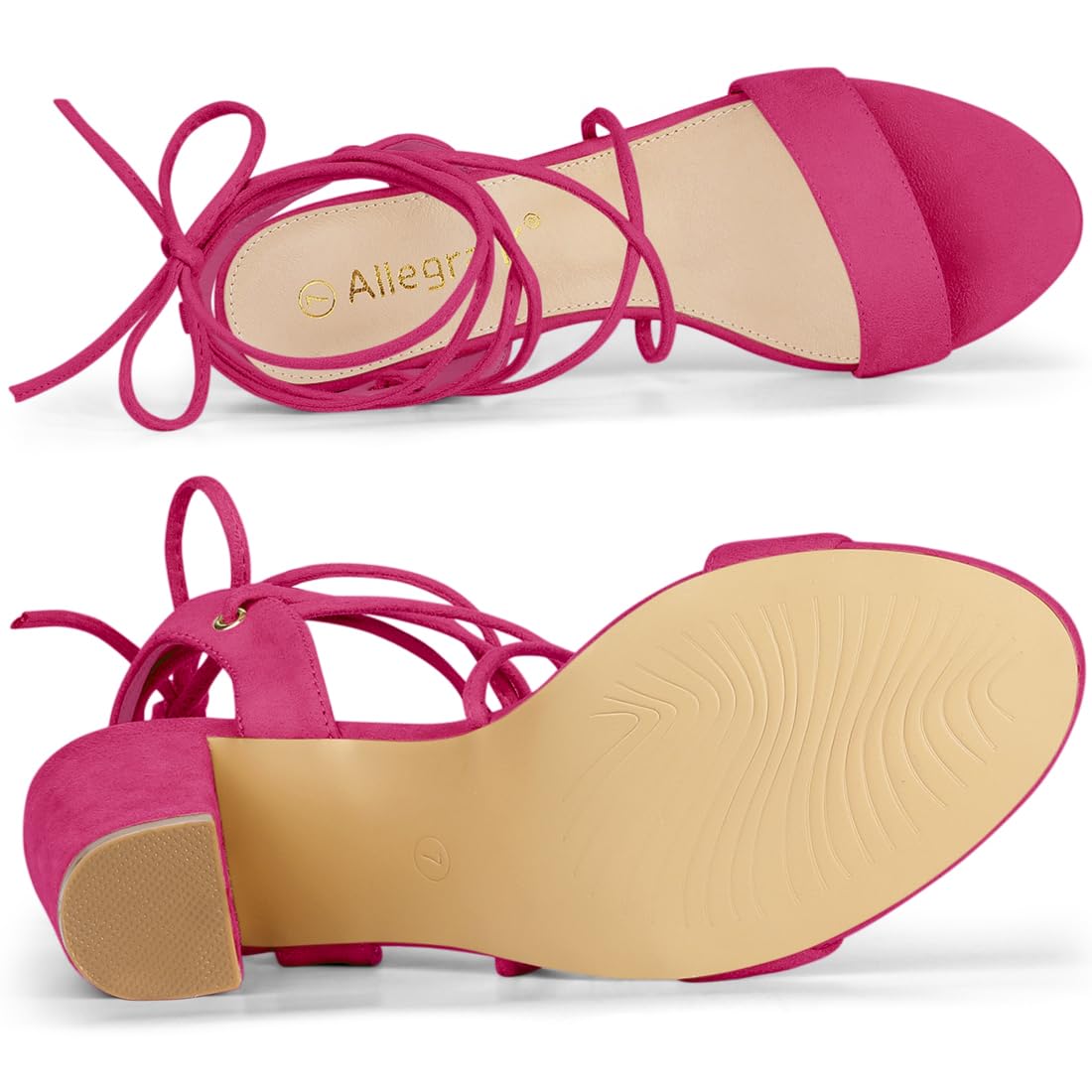 Allegra K Women's Lace Up Block Heel Sandals - Comfortable High Heels for Weddings, Parties & Office Wear | Stylish Summer Dress Shoes