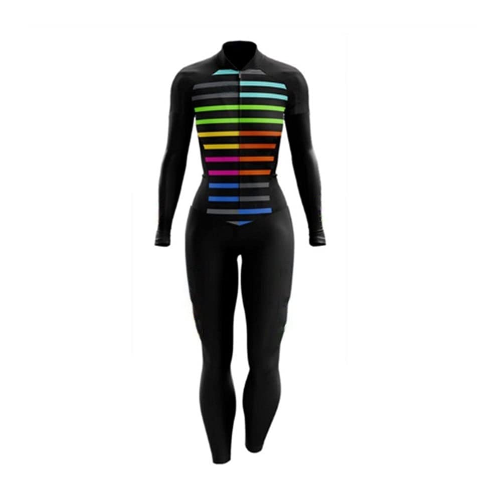 CYTSH Women's Triathlon Cycling Suit - Long Sleeve Bike Jersey & Padded Shorts Set - High Performance Gel Padded Bicycle Outfit for Road Racing, Training & Outdoor Sports