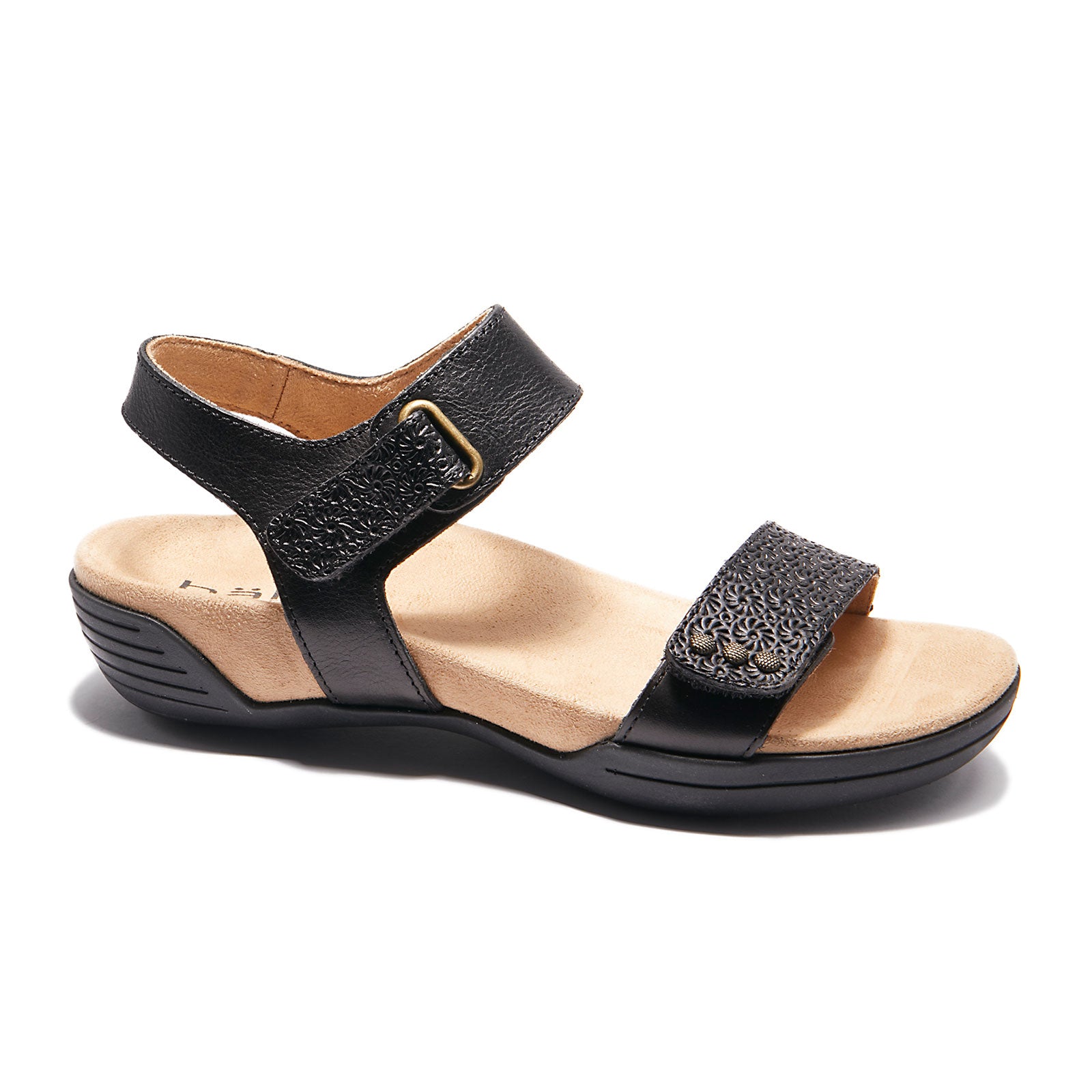 Halsa Dominica Women's Backstrap Sandal - Comfortable Black Leather Sandals for Women | Perfect for Beach, Vacation & Summer Outfits