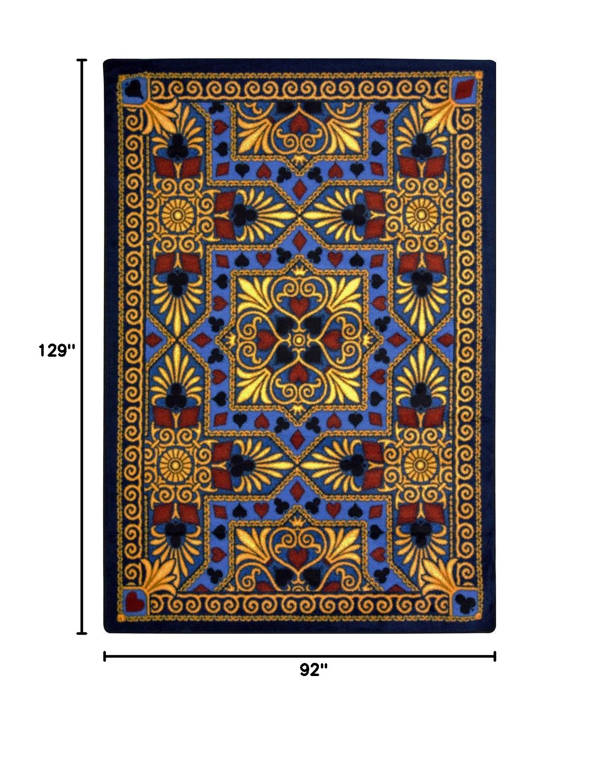 Joy Carpets Games People Play Jackpot Gaming Area Rug in Navy - Perfect for Game Rooms, Living Rooms, and Home Theaters