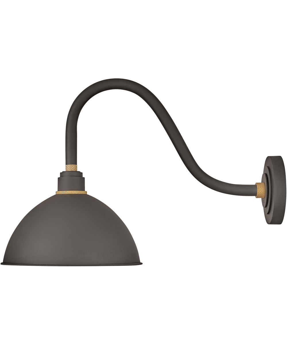 1 Light Medium Gooseneck Outdoor Barn Light in Museum Bronze - Vintage Style Exterior Lighting for Porch, Garage & Farmhouse - Perfect for Patio, Entryway & Outdoor Decor
