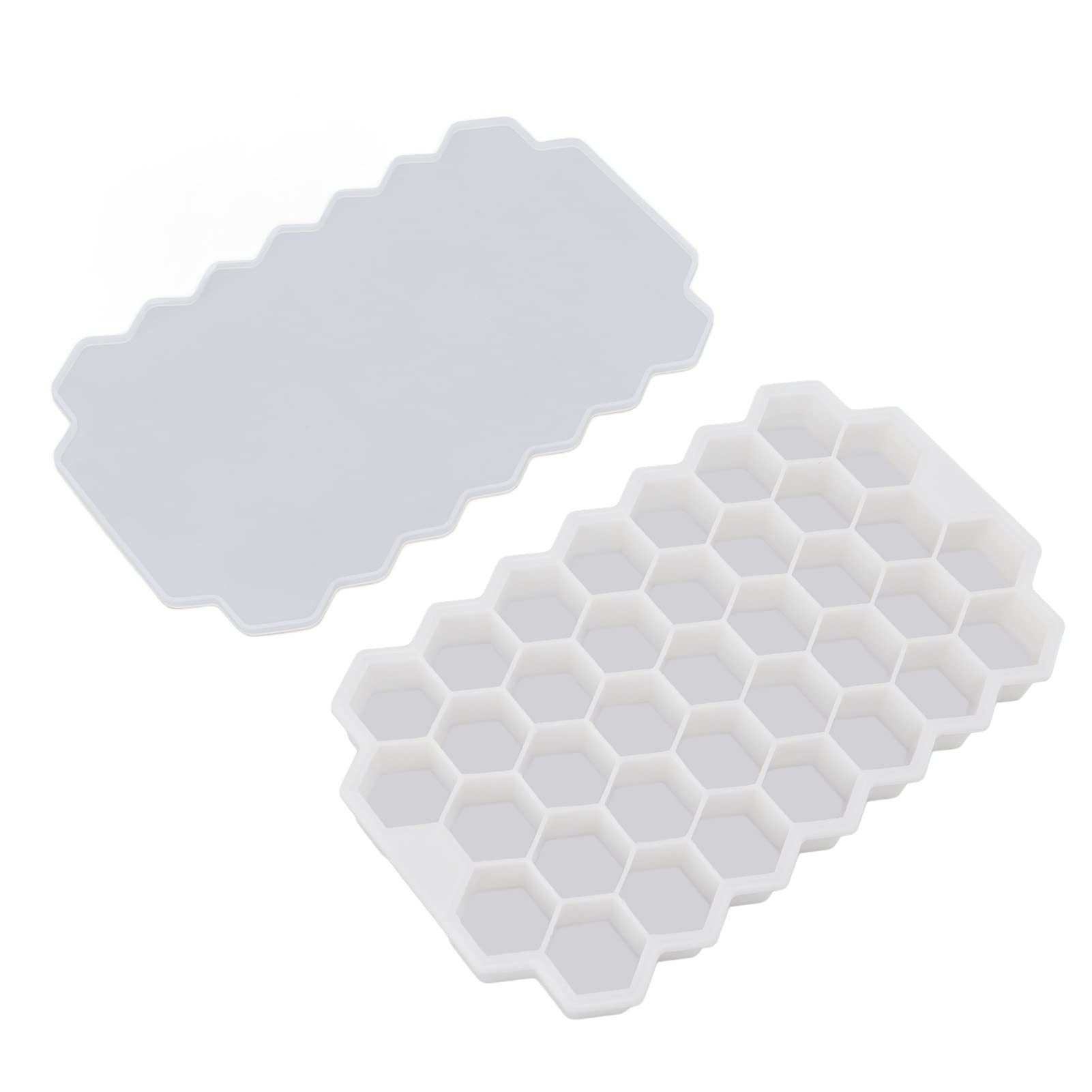 Flexible Silicone Ice Cube Tray with Lid - BPA Free, Non-Stick, Easy Release for Cocktails, Smoothies & Home Use - Perfect for Freezer, Parties & Daily Drinks