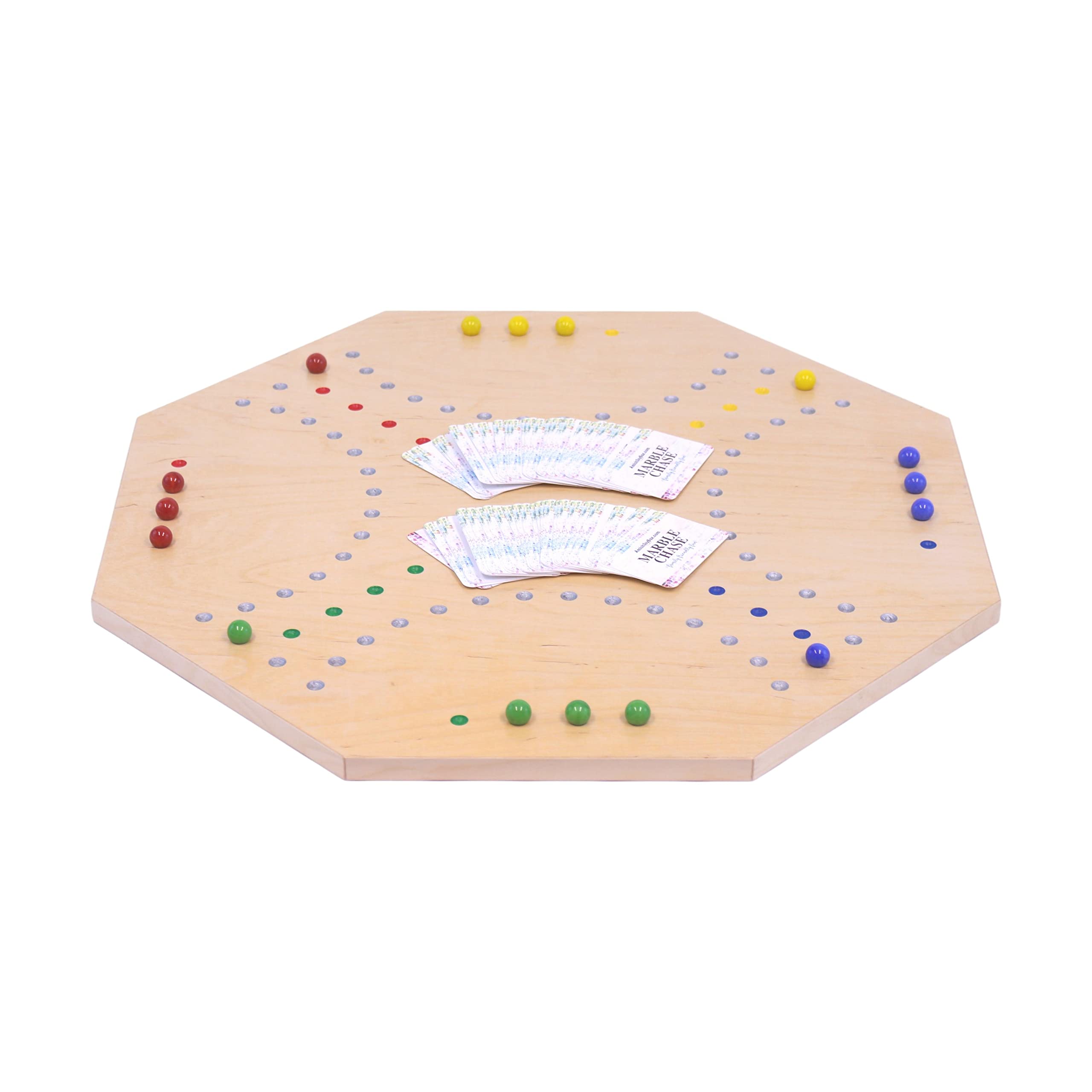 AmishToyBox.com Marble Chase Wooden Game Set with Double-Sided 23