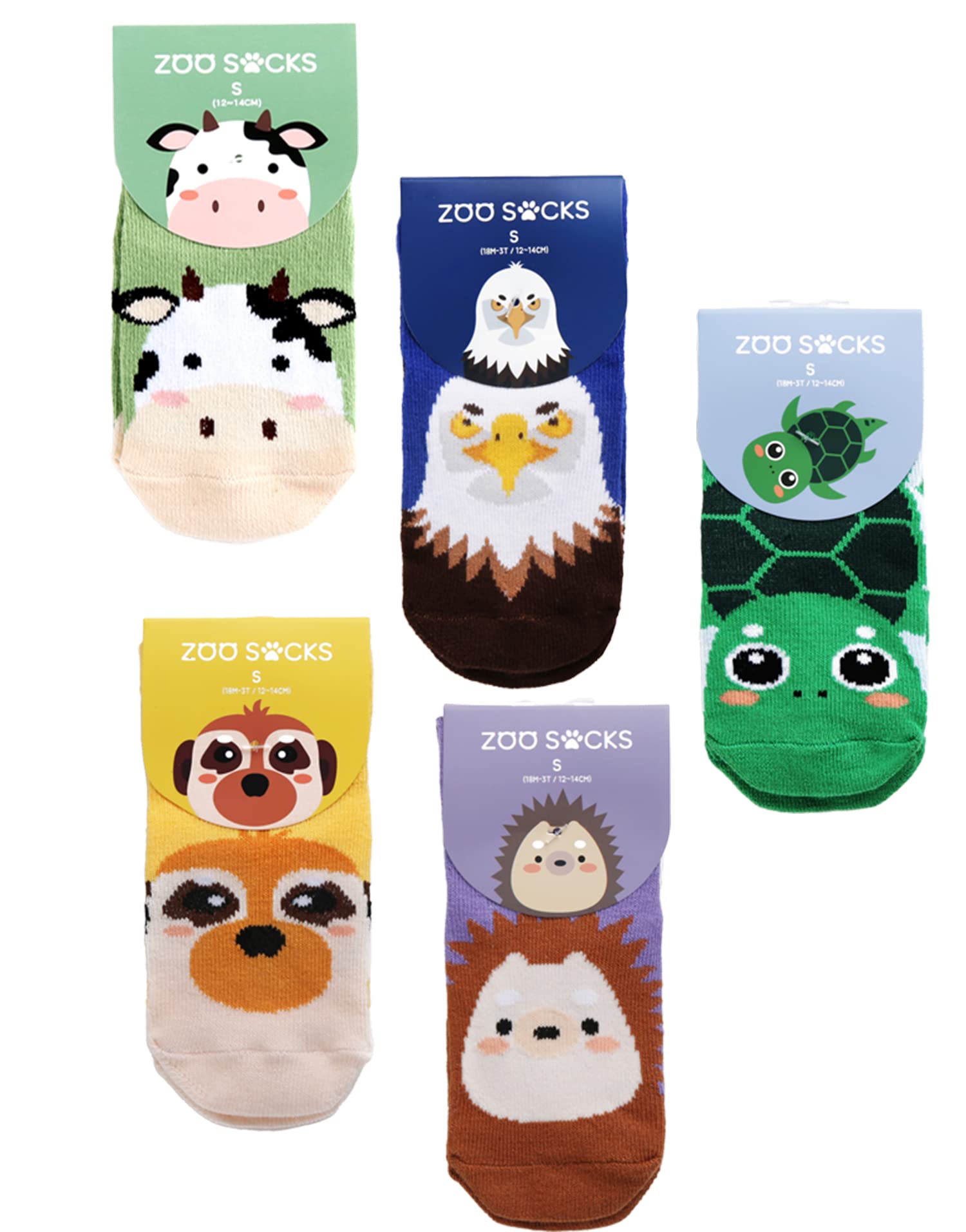 VAENAIT Baby Animal Socks for Toddlers - Kids Crew Socks Multi Pack for Play & School