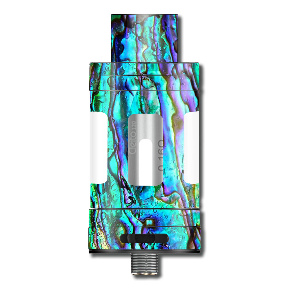 Original Title: Abalone Ripples Green Blue Purple Shells Aspire Cleito 120 Skin   Optimized Title: Premium Abalone Shell Design Aspire Cleito 120 Vape Tank Skin - Green Blue Purple Ripple Pattern - Perfect for Vape Enthusiasts & Customization Lovers