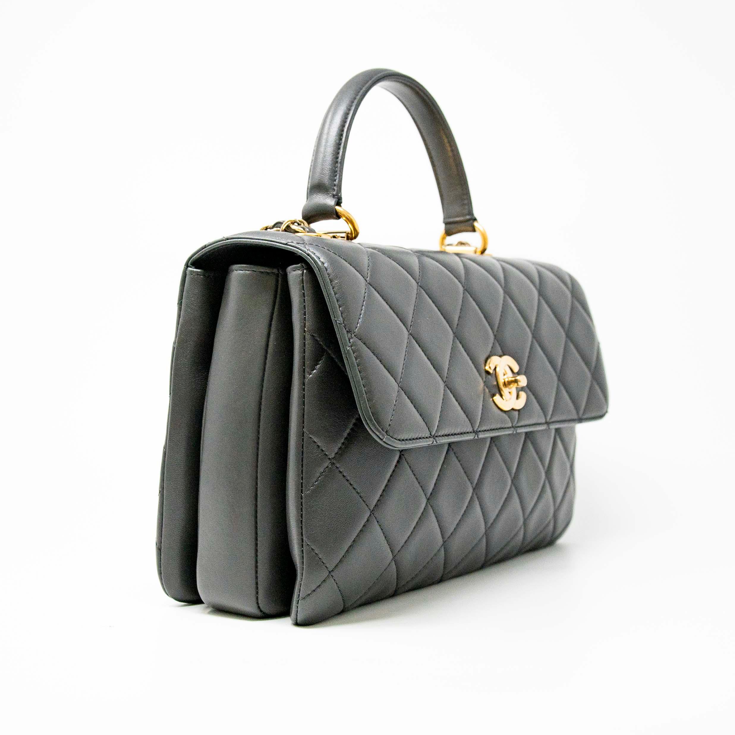 Chanel Grey Medium Trendy CC Flap Bag - Luxury Designer Handbag for Women | Perfect for Parties, Work & Everyday Use