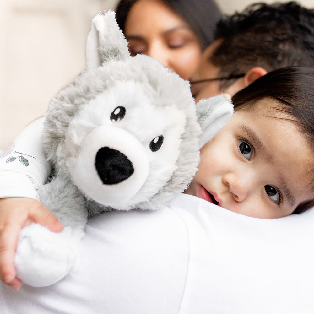 Weighted Heated Stuffed Husky Dog Plush Toy - Soothing Warmies for Anxiety Relief & Comfort - Perfect for Stress Relief, Kids, and Adults - Cozy Gift for Winter Nights & Cold Weather