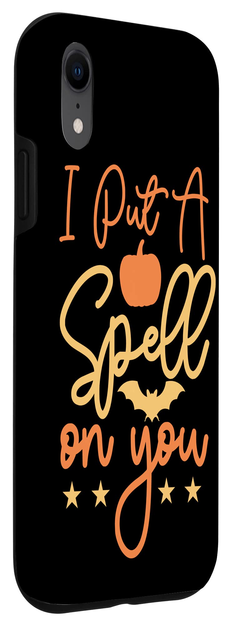 iPhone XR Halloween Case - 'I Put A Spell On You' Pumpkin & Bat Design | Perfect for Trick-or-Treating, Costume Parties & Spooky Celebrations