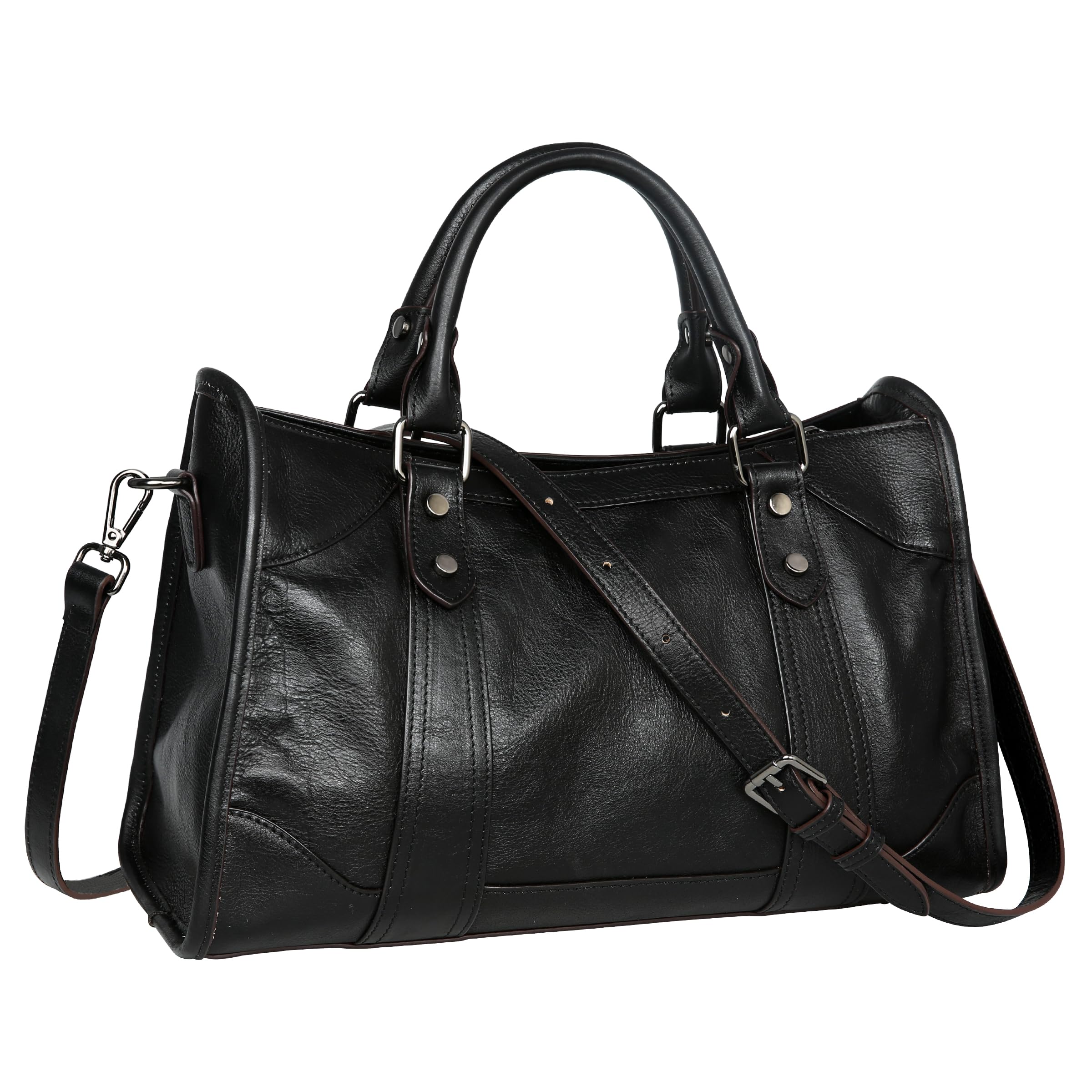 **Iswee Genuine Leather Satchel Bags for Women - Vintage Shoulder Bag, Hobo Crossbody Purse & Tote Handbag - Perfect for Work, Travel & Everyday Use**