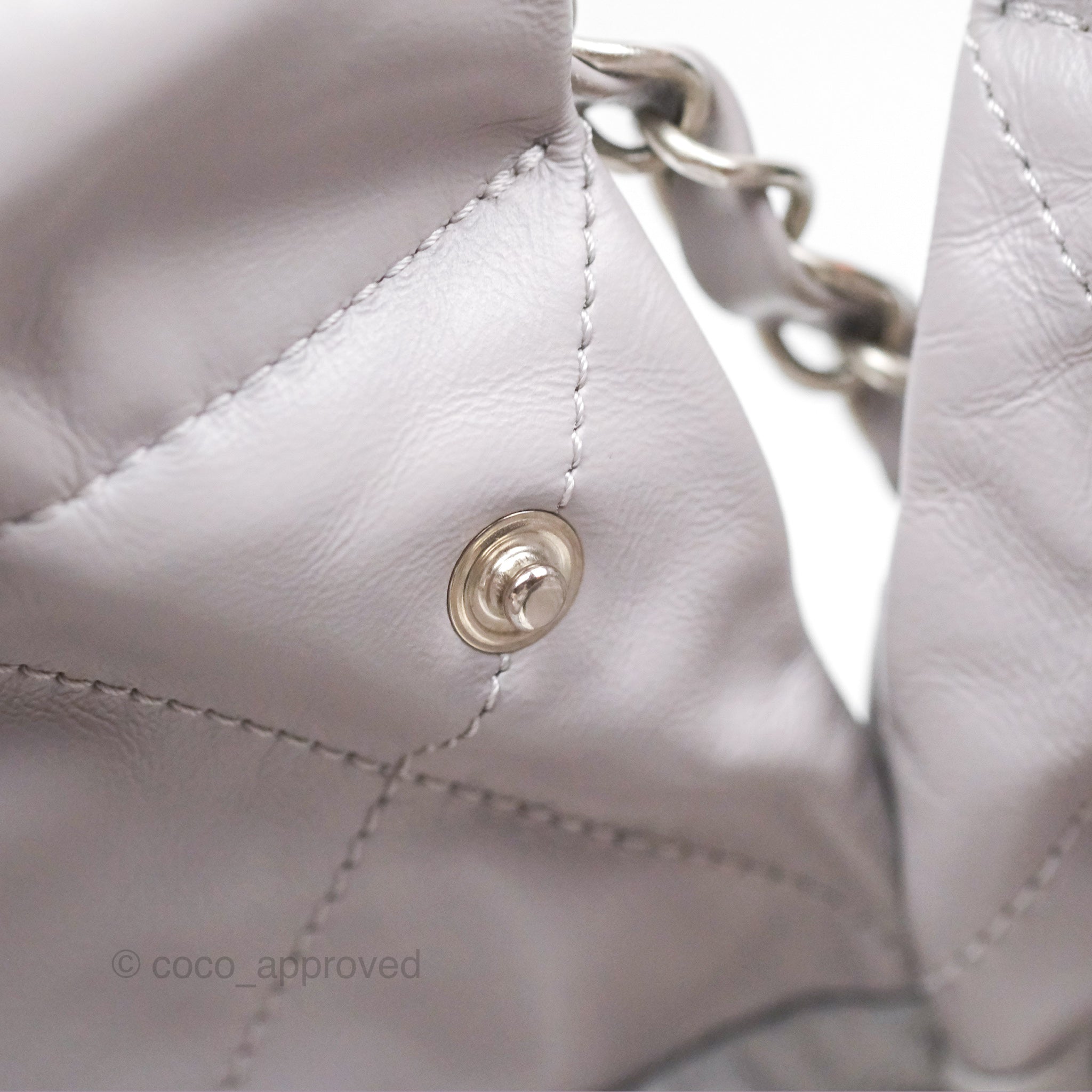 Chanel 22 Small Grey Handbag - Aged Calfskin Leather with Matte Silver Hardware | Luxury Crossbody Bag for Women, Perfect for Date Night & Evening Events