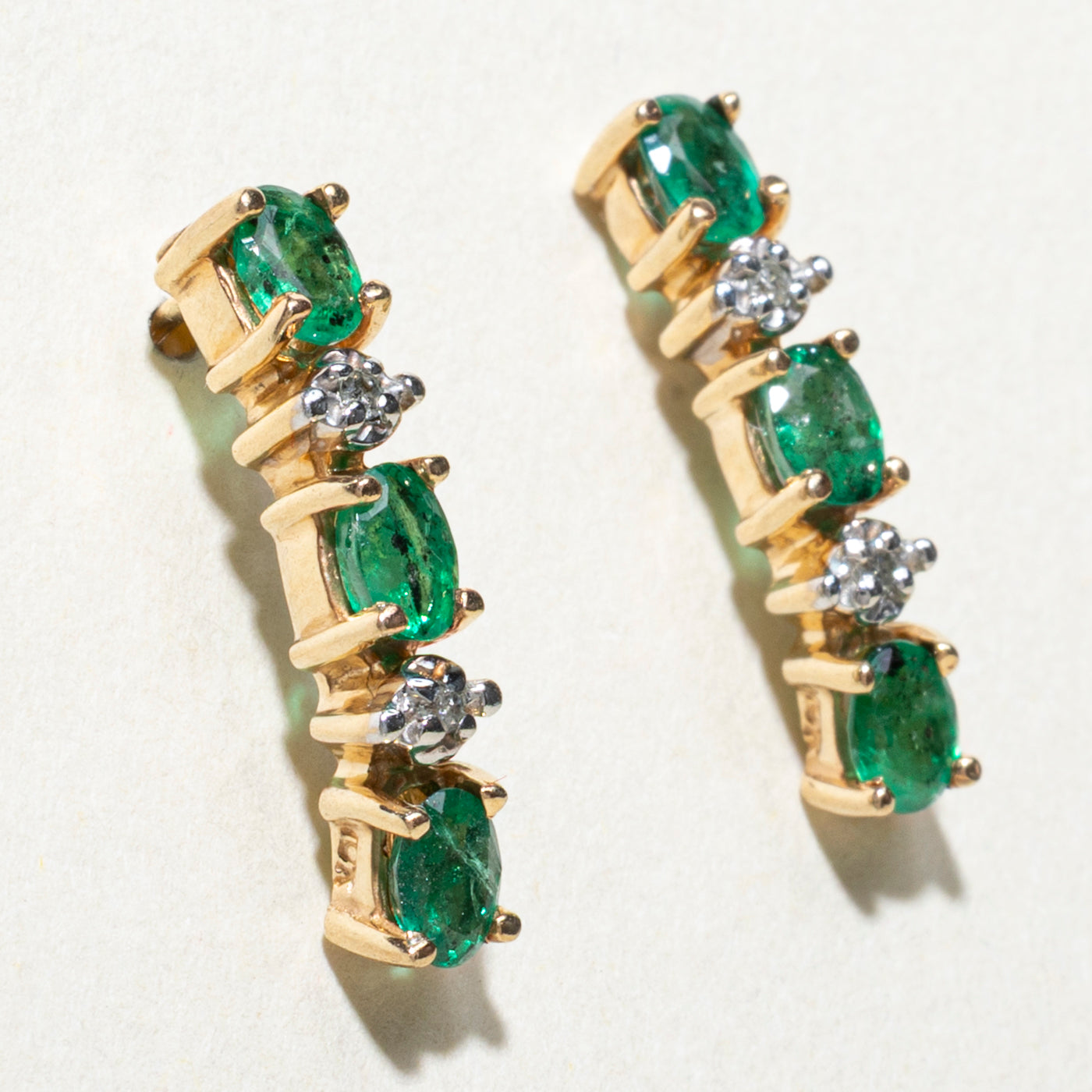 Emerald and Diamond Drop Earrings - 0.72ctw Gemstone Jewelry with 0.02ctw Diamonds | Elegant Dangling Earrings for Weddings, Parties & Special Occasions