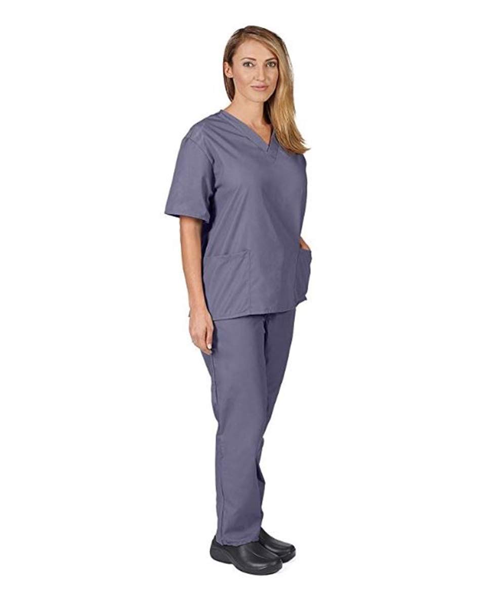 Premium Women's Medical Scrub Set - 6-Pack Comfortable Nursing Uniforms with V-Neck Top & Elastic Waist Pants for Healthcare Professionals | Hospital, Clinic & Dental Workwear