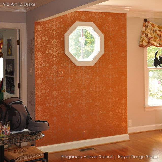 Elegancia Allover Stencil - Reusable DIY Craft Stencils for Painting, Scrapbooking & Home Decor | Perfect for Wall Art, Furniture, Fabric & DIY Projects