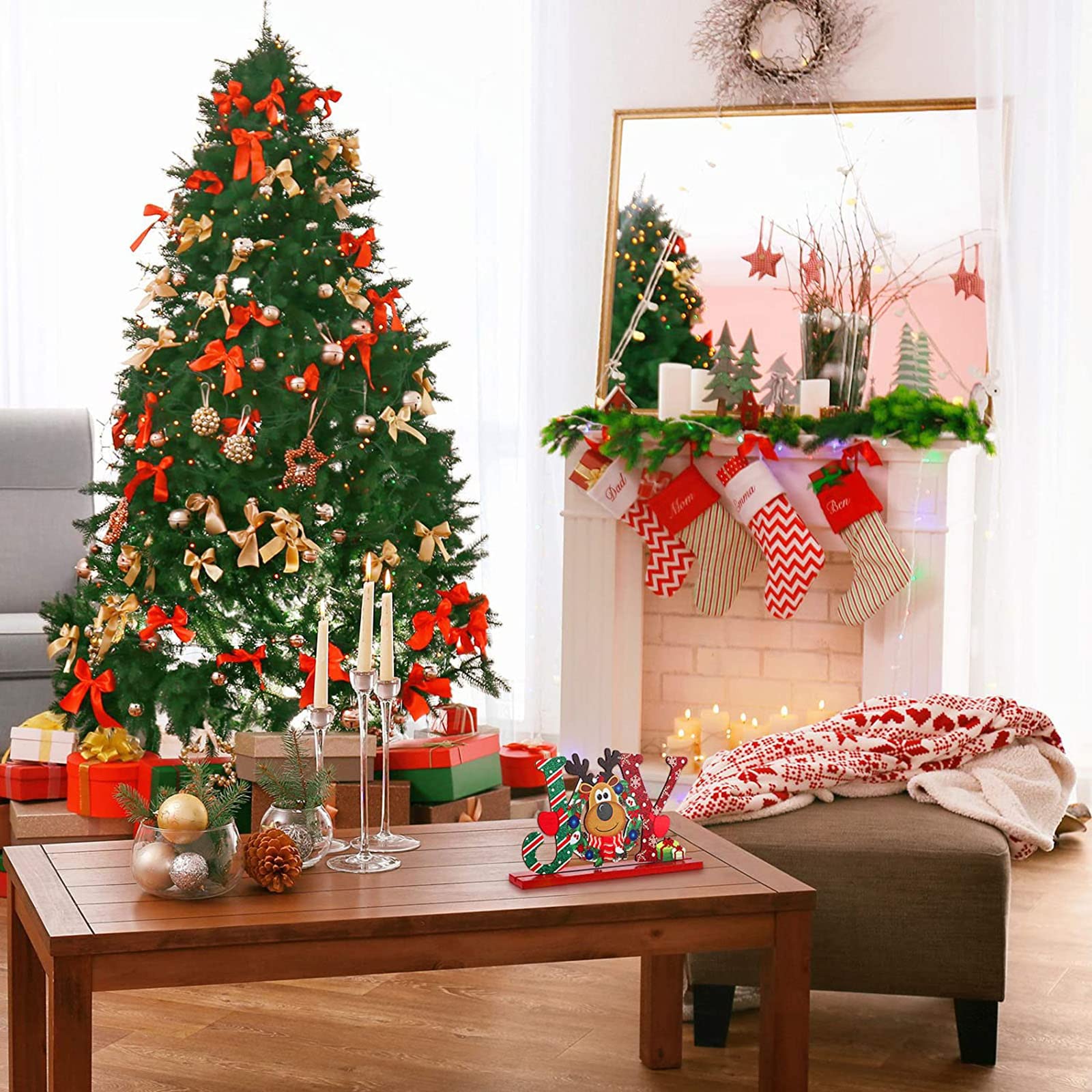 Blulu 3-Piece Christmas Table Decor Set - Wooden Snowman Farmhouse Centerpieces for Holiday Parties, Indoor Xmas Decorations (Chic Style) | Perfect for Dining Tables, Mantels & Festive Home Decor