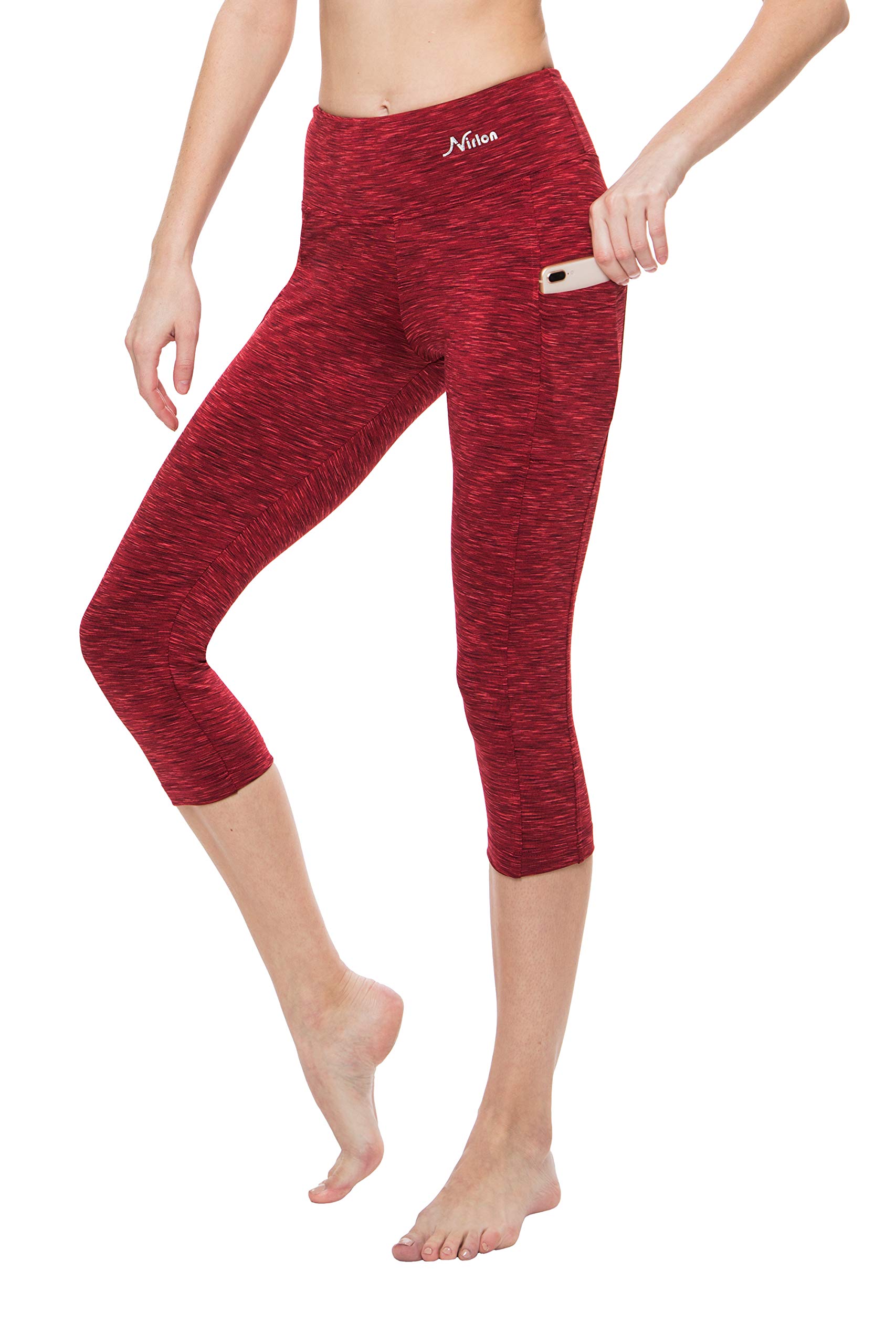 Breathable High Waisted Capri Leggings for Women with Pockets - Nirlon Workout Yoga Running Leggings | Perfect for Gym, Travel & Casual Wear