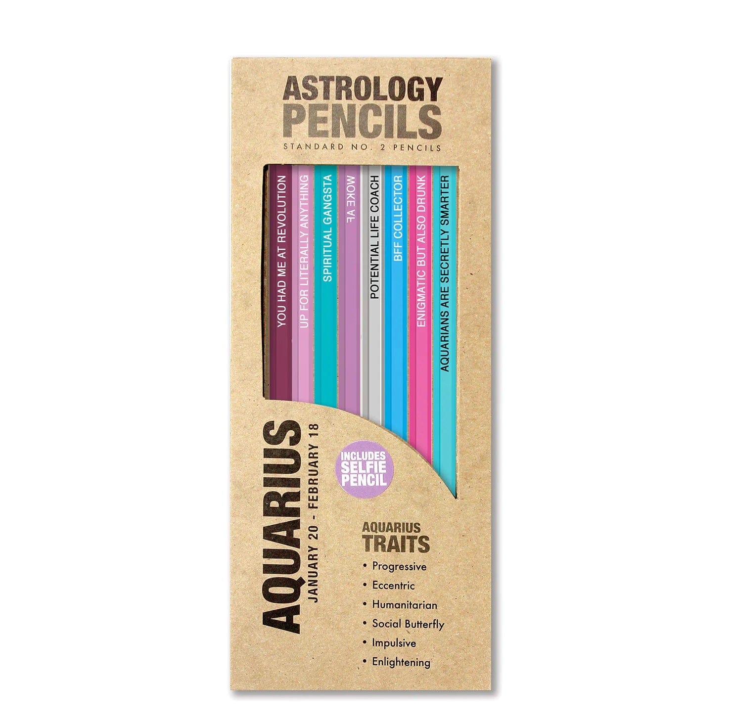 Aquarius Zodiac Sign Pencil Set - 12 Pack Astrology-Themed Pencils for Writing, Drawing & Gift Giving | Perfect for Students, Artists & Astrology Lovers