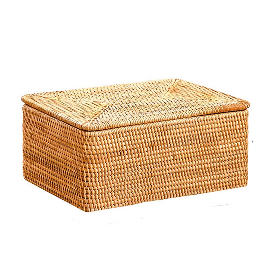 Handmade Rattan Storage Basket - Lightweight Organizer Bin for Clothes, Toys & Home Decor - Retro Style with 3 Color Options | Perfect for Bedroom, Nursery & Living Room Organization
