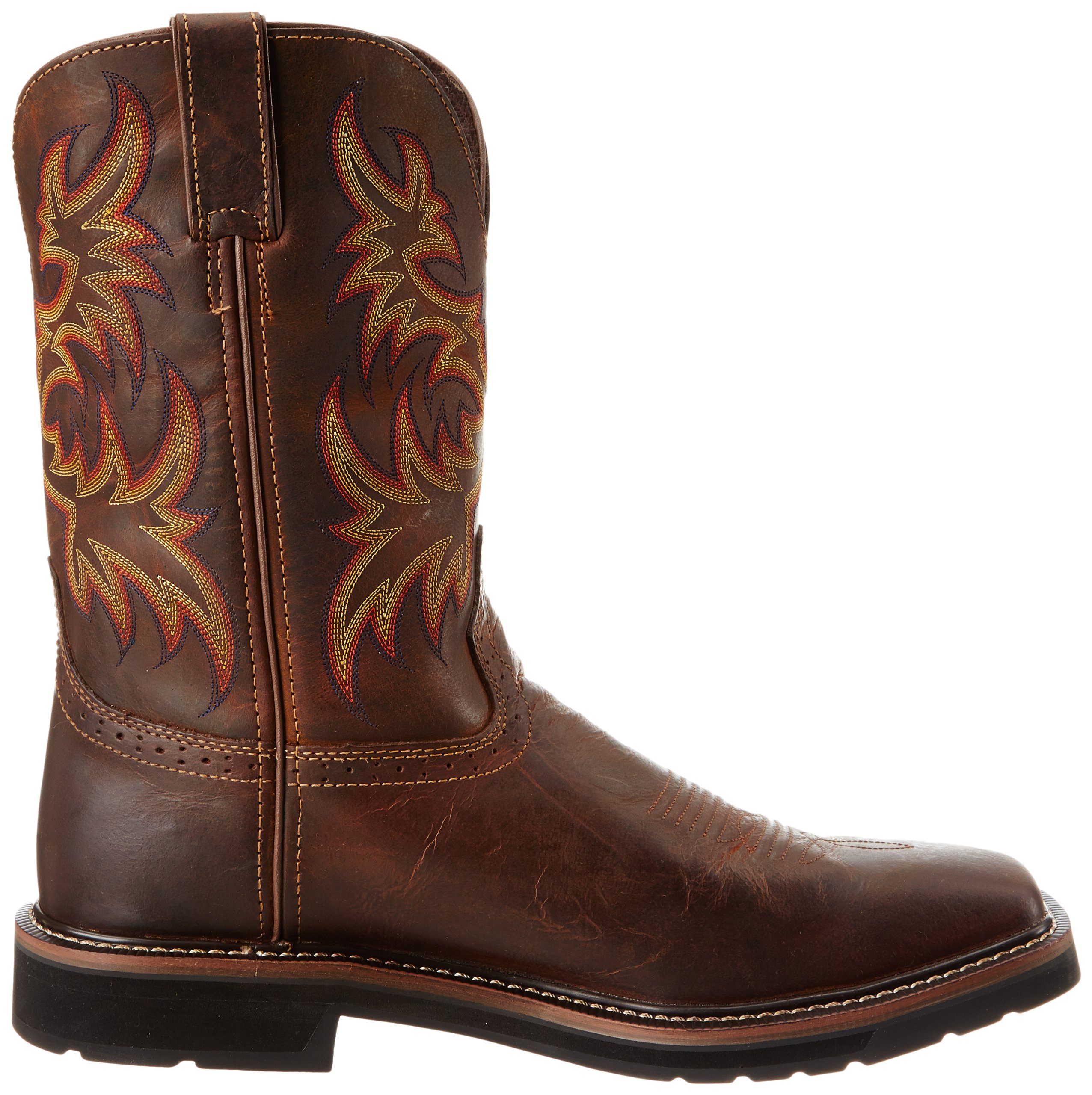Justin Original Work Boots for Men - Driller Pull-On Square Toe Safety Boots - Durable Construction & Slip-Resistant for Oilfield, Construction & Outdoor Work