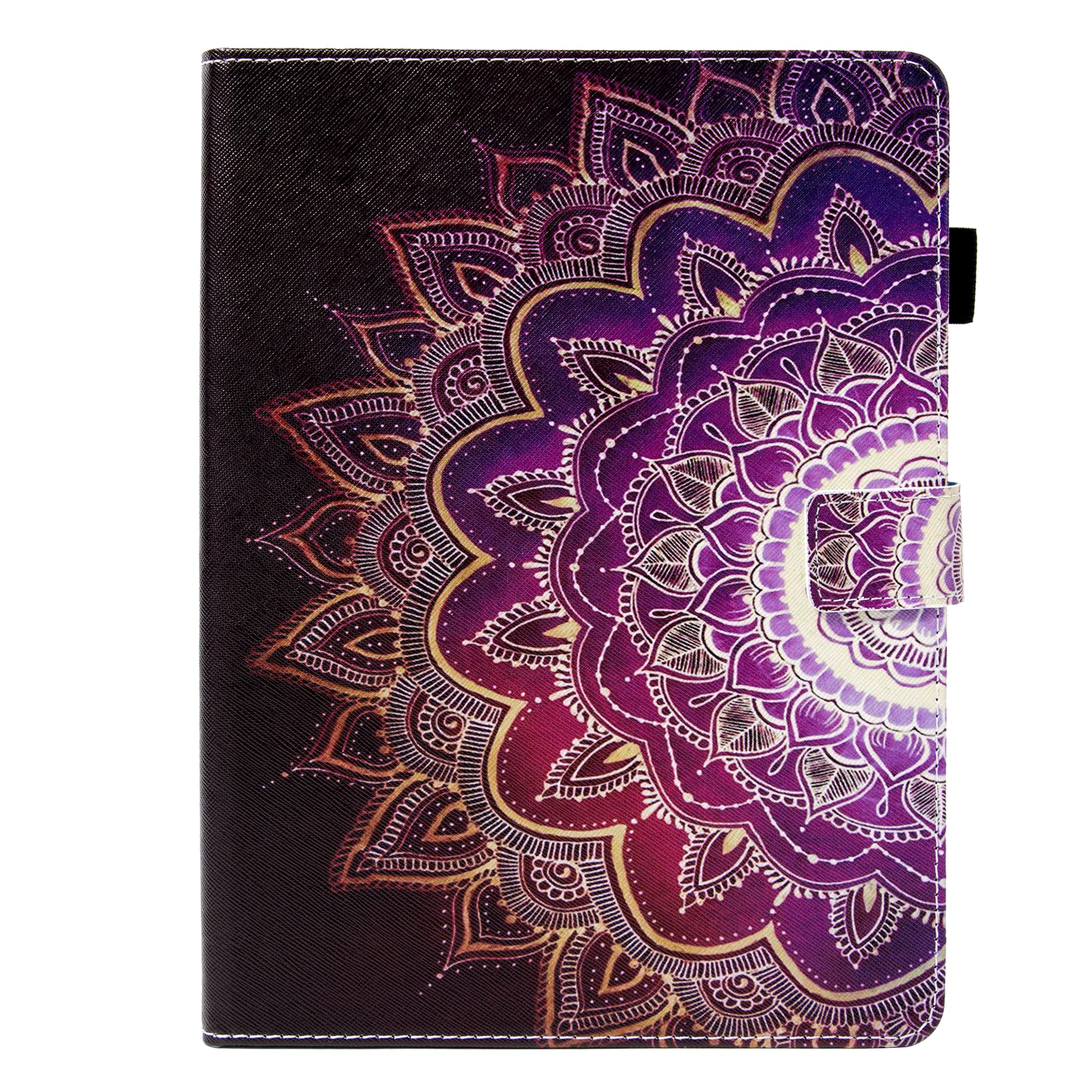 2025 iPad 11th Gen (A16) 11-inch & 2022 iPad 10th Gen 10.9-inch Case - UUcovers Multi-Angle Stand Cover with Apple Pencil Holder, Storage Pocket & Auto Wake/Sleep | Purple Mandala Flower Design - Perfect for Work, Study & Travel