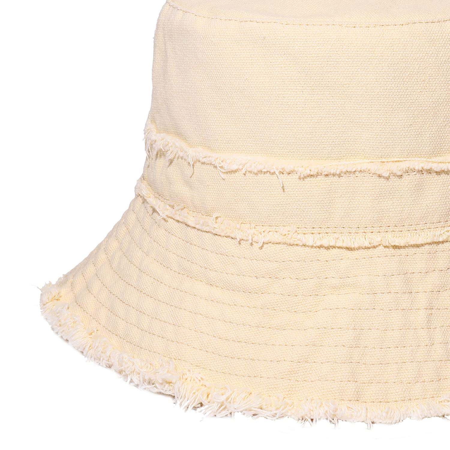 Women's Frayed Bucket Hats - Foldable Wide Brim Cotton Sun Hats for Beach, Outdoor & Summer Activities | UV Protection & Breathable Design for Travel, Gardening & Casual Wear