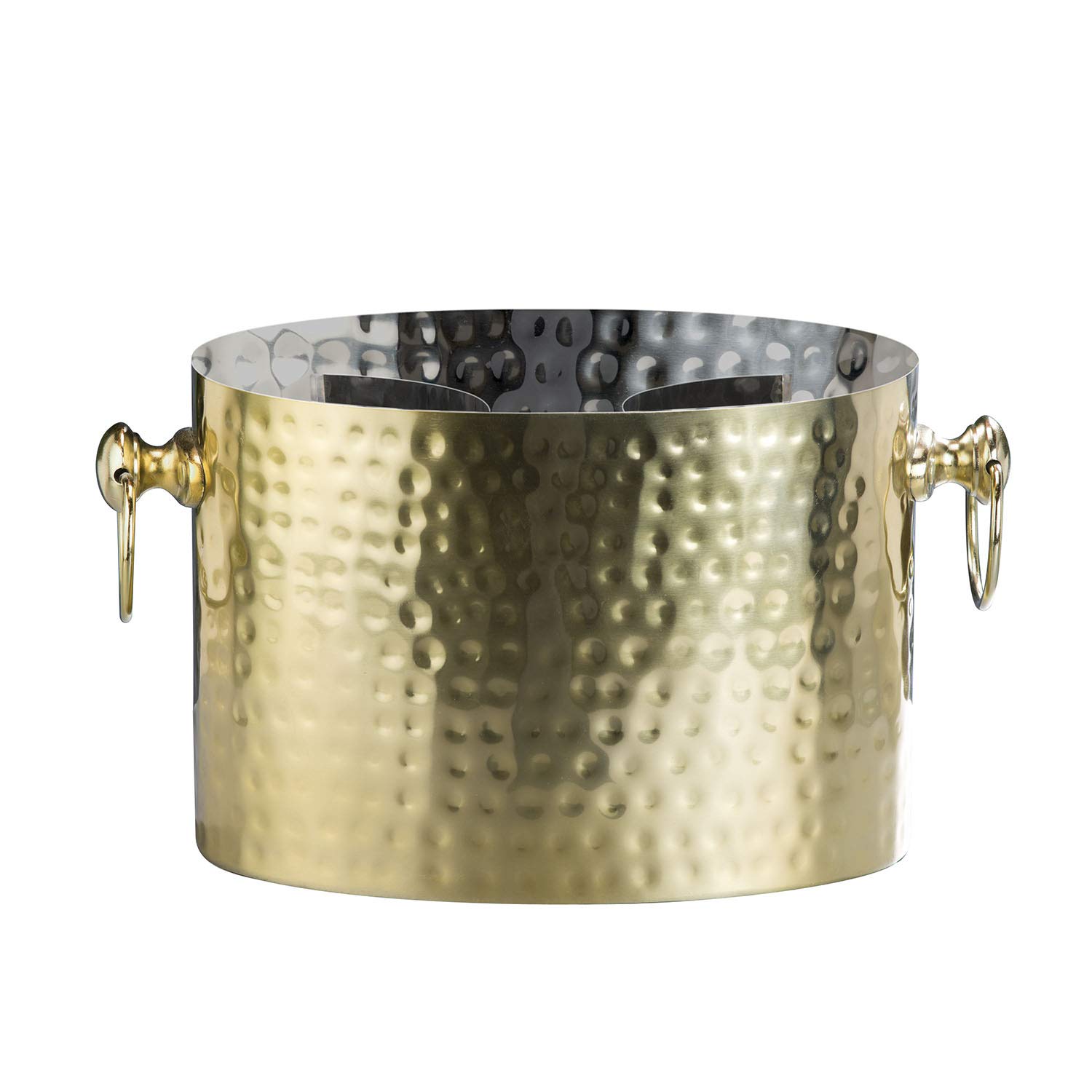 Premium 2-Bottle Wine Chiller Ice Bucket - Handcrafted Stainless Steel Wine Cooler for Champagne & White Wine | Patented No-Ice Contact Technology | Elegant Gold Finish | Perfect for Dinner Parties, Weddings & Outdoor Events