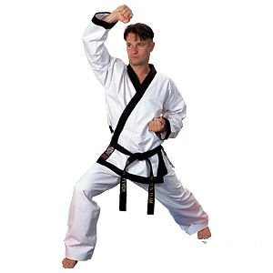 PROFORCE 14oz Heavyweight Tang Soo Do Karate Uniform - Black Martial Arts Gi for Adults - Size 3.5 - Perfect for Training, Competitions & Traditional Dojo Practice