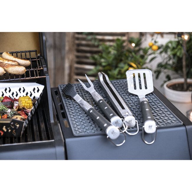 Premium 5-Piece BBQ Grill Tool Set - Stainless Steel Grill Utensils with Heat-Resistant Handles for Outdoor Cooking, Grilling, and Backyard Parties