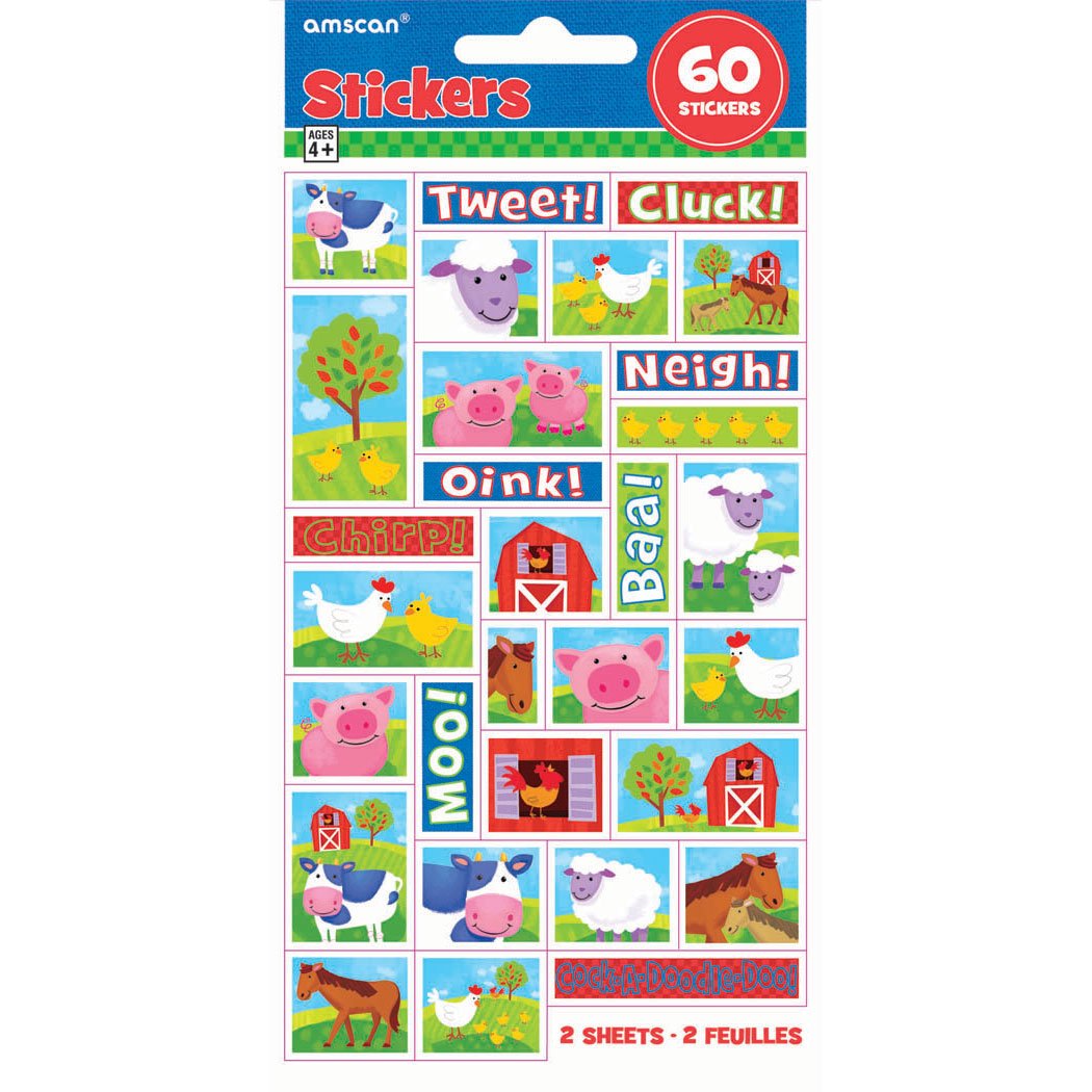 Barnyard Fun Stickers - 50PCS Farm Animal Decals for Kids, Waterproof Vinyl Stickers for Laptops, Notebooks, Scrapbooks & DIY Crafts - Perfect for School Projects, Party Favors and Children's Room Decor