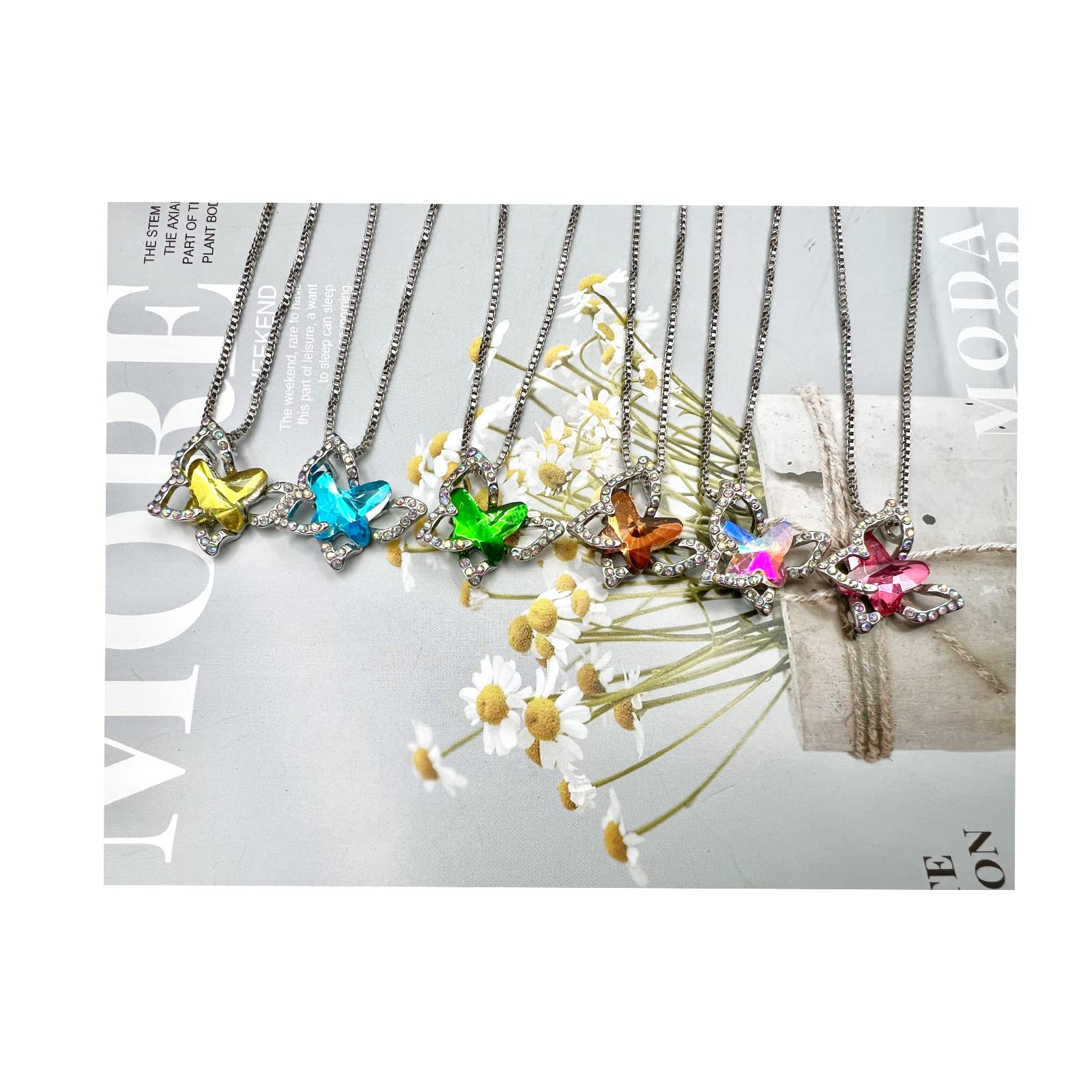 Butterfly Crystal Pendant Necklace - Bohemian Silver Tone Crystal Jewelry for Women | Elegant Gift for Her, Birthday, Anniversary & Special Occasions | Perfect for Parties, Weddings & Everyday Wear