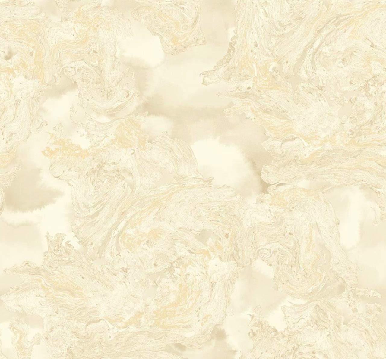 Gold Metallic Shimmer Cream Marble Abstract Wallpaper - Peel and Stick Self-Adhesive Wall Decor for Living Room, Bedroom, Office | Waterproof & Removable