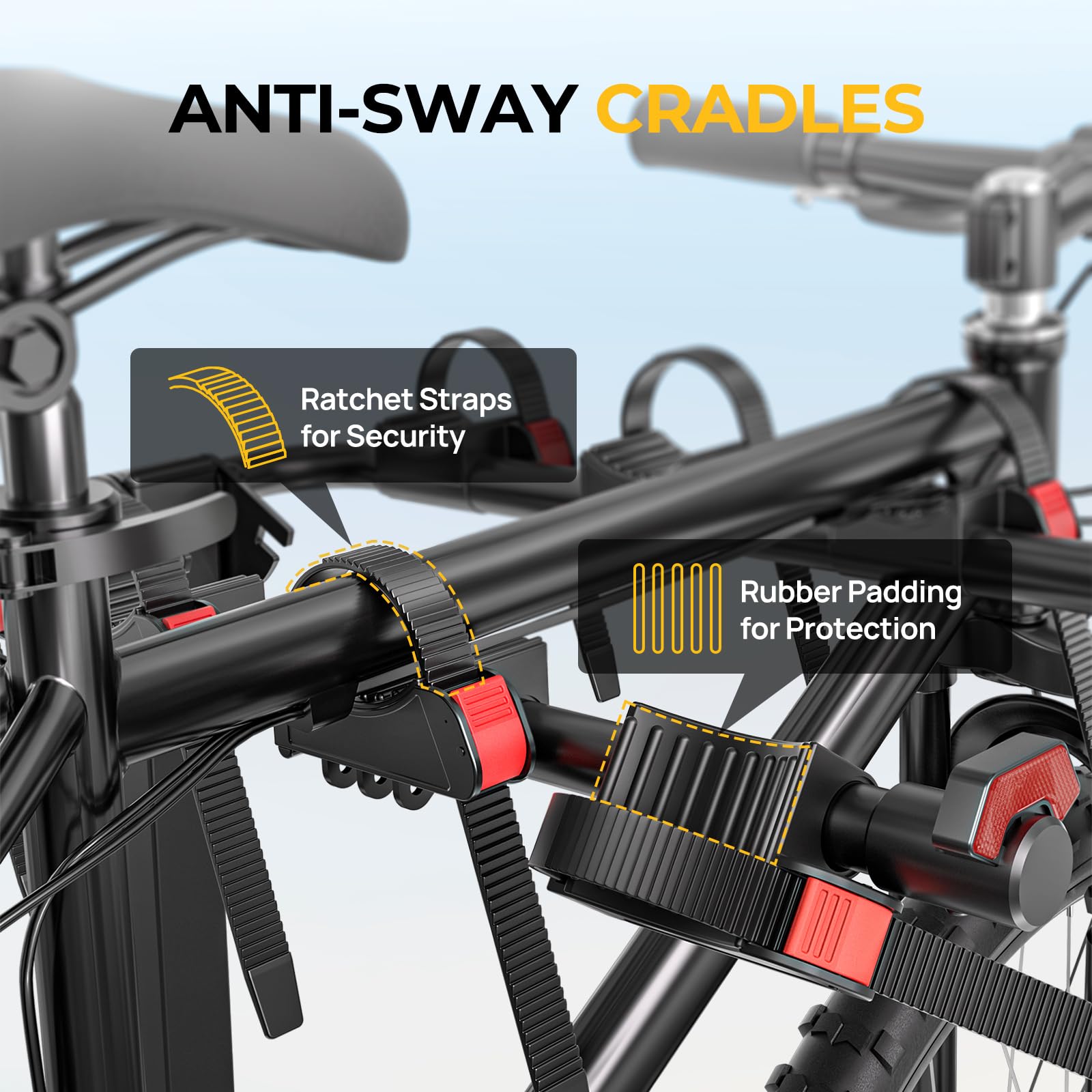 BougeRV 2.0 Hitch Bike Rack for SUV & Truck - 165LB Capacity, 2-3 Bikes Carrier with 2'' Hitch Receiver | Dual Lock System, Easy Assembly, Tilting & Foldable Design | Perfect for Road Trips, Camping & Outdoor Adventures