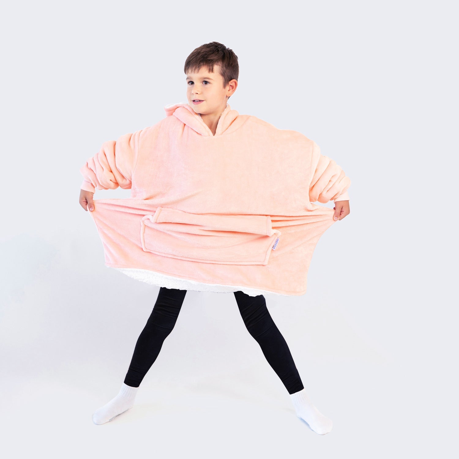 Cozy Pink Kids Oodie - Soft Fleece Hoodie Blanket for Girls & Boys - Perfect for Sleepovers, Movie Nights & Winter Comfort