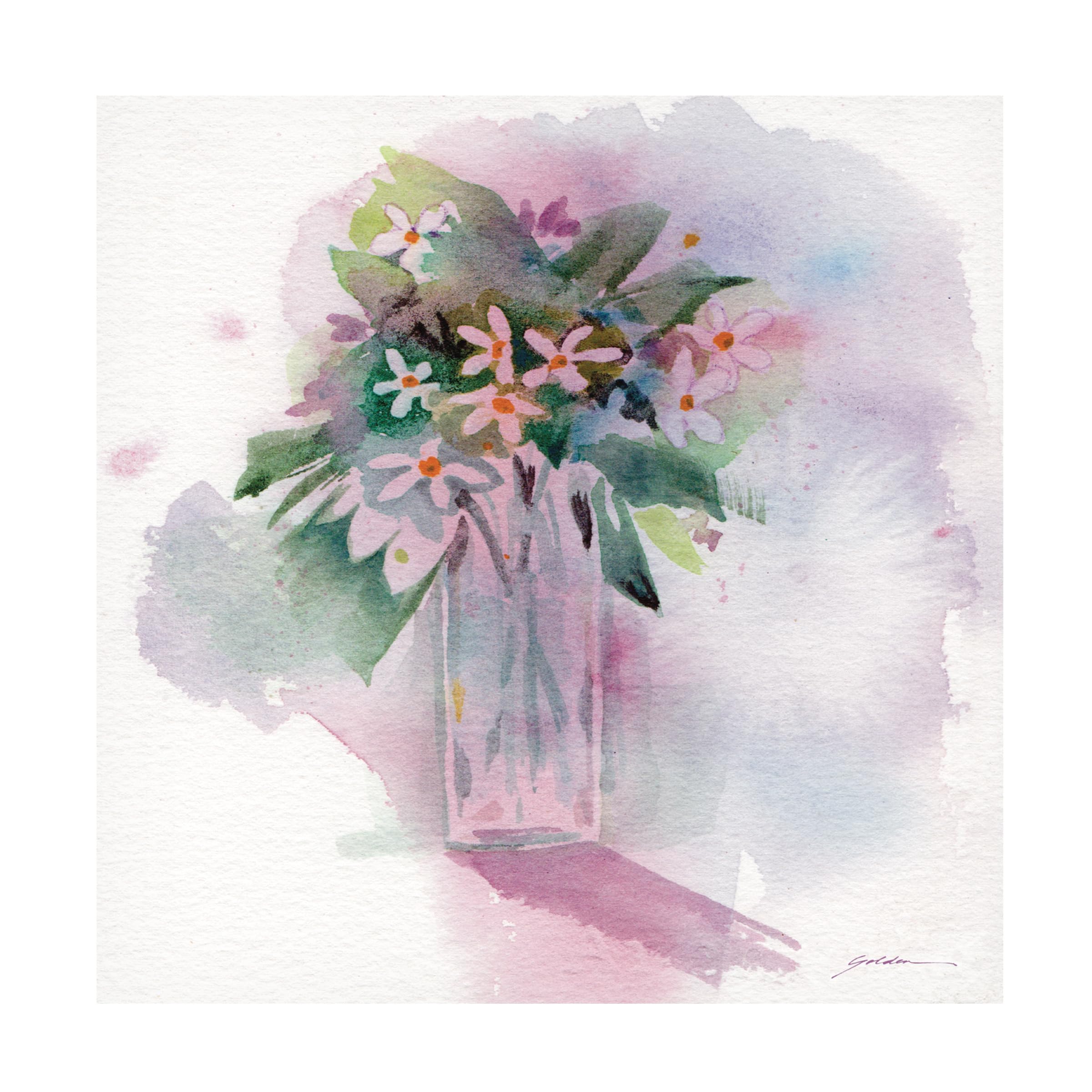 Sheila Golden 'Forget Me Nots' Floral Canvas Wall Art Print - Handmade Home Decor for Living Room, Bedroom & Office