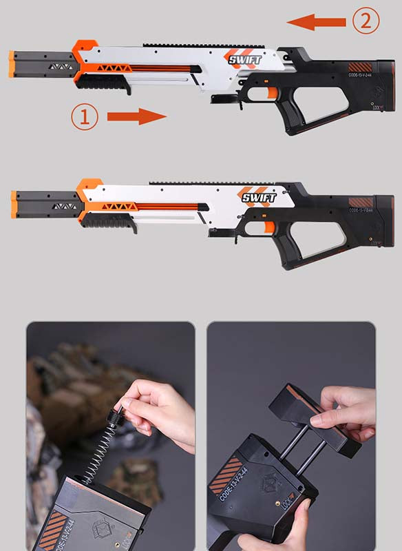 Worker Swift Foam Dart Blaster Toy Gun - High Performance Foam Dart Blaster for Outdoor Games, Nerf Battles & Backyard Fun - Perfect for Kids, Teens & Adults