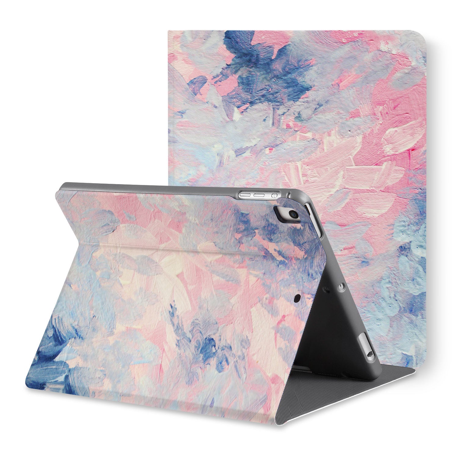 Premium iPad Folio Case with Elegant Oil Painting Abstract Design - Protective Cover for iPad Air/Pro, Perfect for Work, Travel & Artistic Inspiration