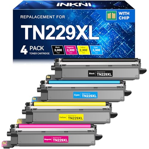 Black Cyan Yellow Magenta-TN229XL 4 Pack