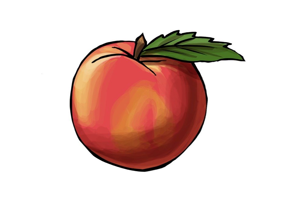 Lantern Press Peach Icon Art Print - 12x18 Wrapped Canvas Wall Decor for Living Room, Bedroom & Office