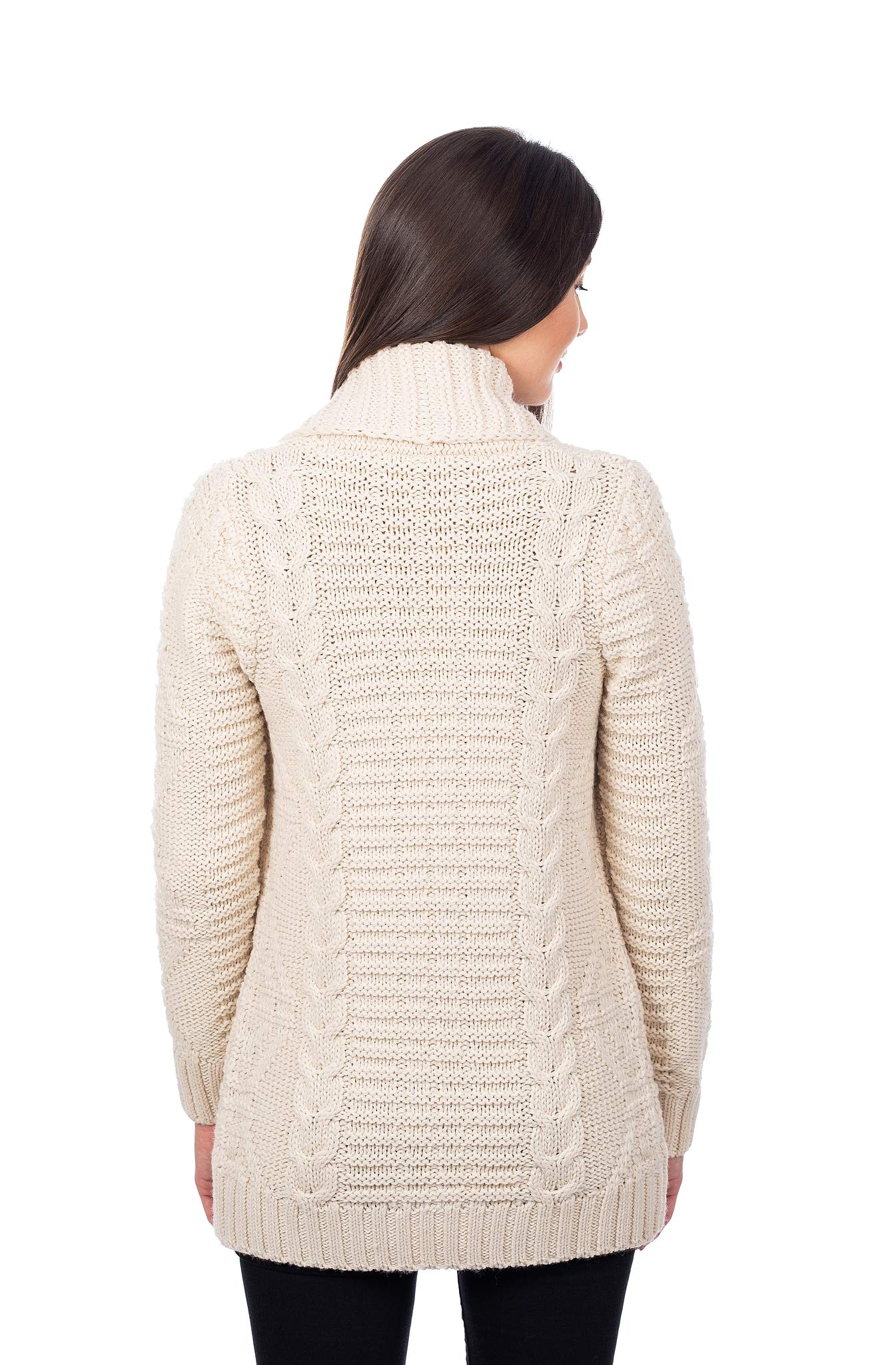 SAOL Women's Open Front Soft Merino Wool Blend Knit Cardigan Sweater - Cozy Fall & Winter Layering for Office, Casual Outfits and Lounge Wear