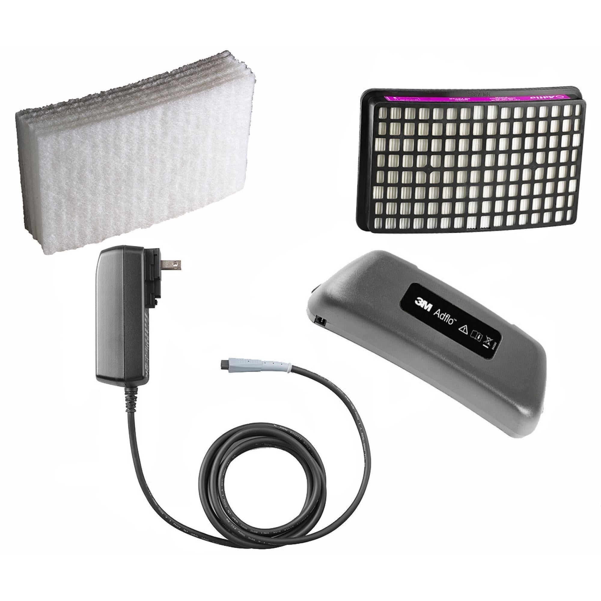 3M Adflo Powered Air Purifying Respirator Battery Promotional Kit - PAPR System for Industrial Safety & Chemical Protection | Perfect for Construction, Painting & Hazardous Work Environments