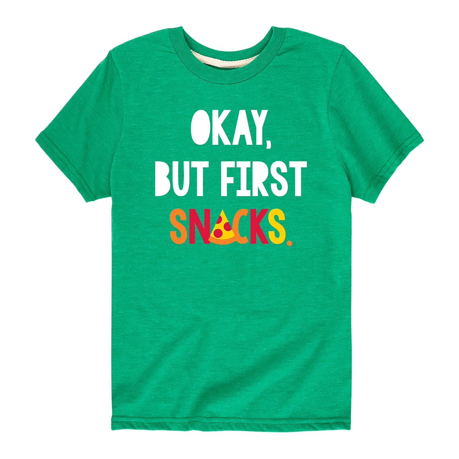 Okay But First Snacks Toddler & Youth Graphic T-Shirt - Cute Short Sleeve Tee for Kids - Perfect for Playdates, School & Family Outings