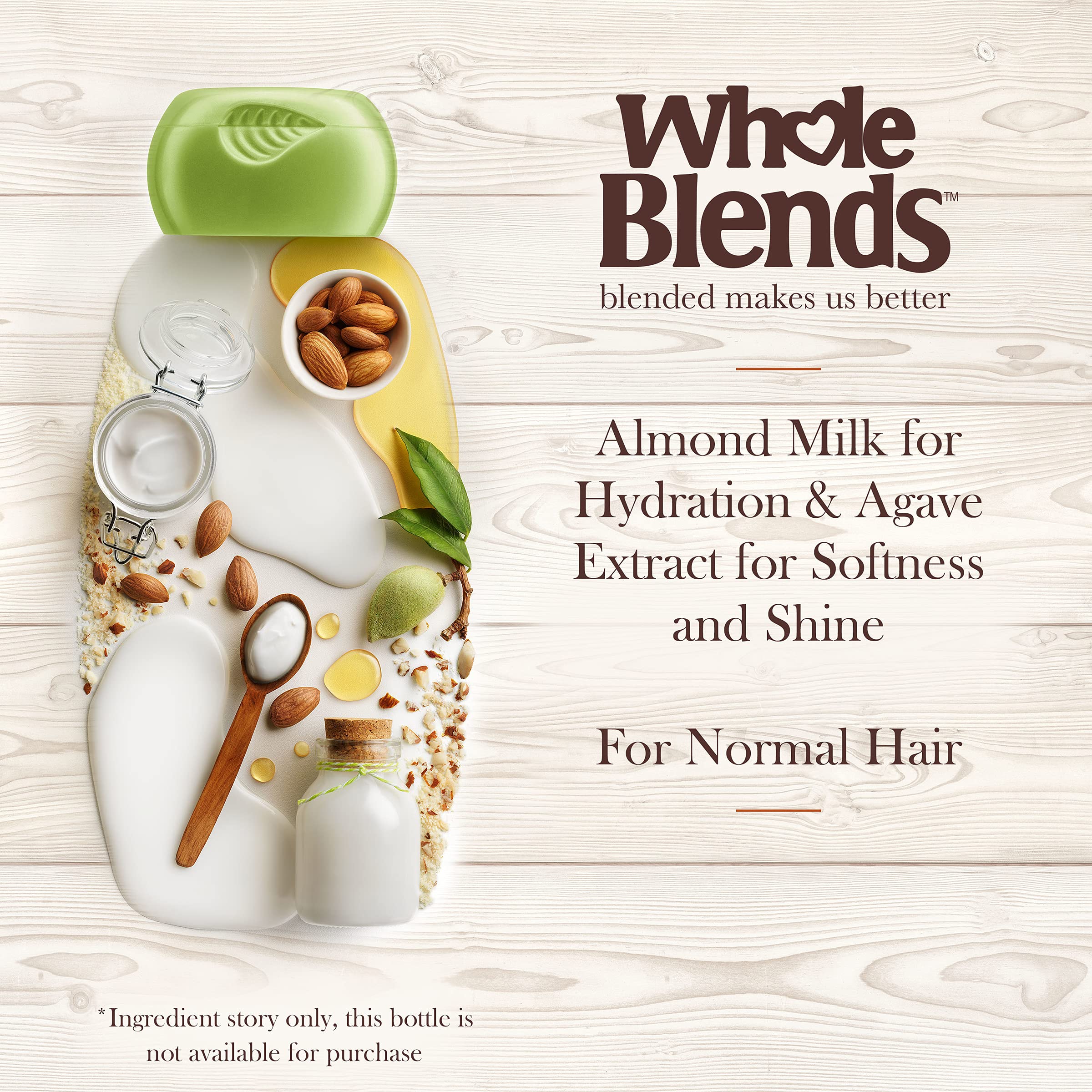 Garnier Whole Blends Nurturing Almond Milk & Agave Extract Conditioner for Normal to Dry Hair - Paraben Free, 12.5 fl oz | Lightweight Moisturizing Hair Care for Daily Use & Damaged Hair Repair