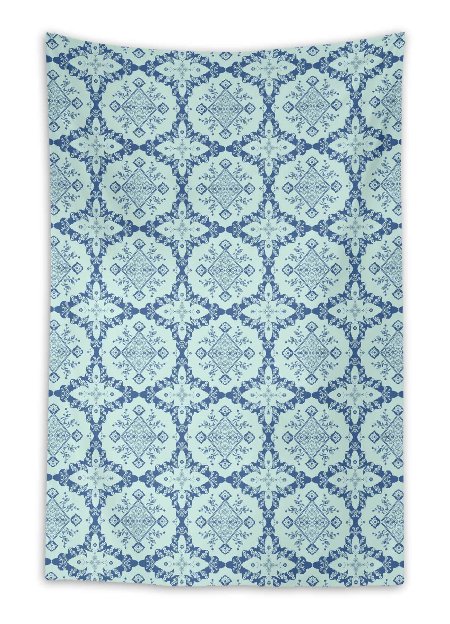 58 x 80 Inch Green Floral Damask Tapestry Wall Hanging - Bohemian Home Decor for Living Room, Bedroom & Nursery - Kids Room Wall Art for Girls & Boys