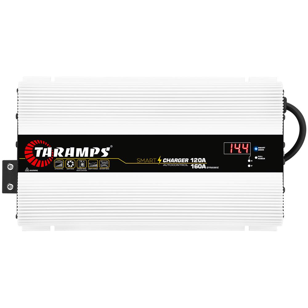 Taramps Smart 120/160A Battery Charger - 160A Dynamic Mode for Car Audio Systems - 2200W Max Power Output - Bivolt Automatic 127/220VAC - Perfect for High-Performance Car Audio & Vehicle Power Supply