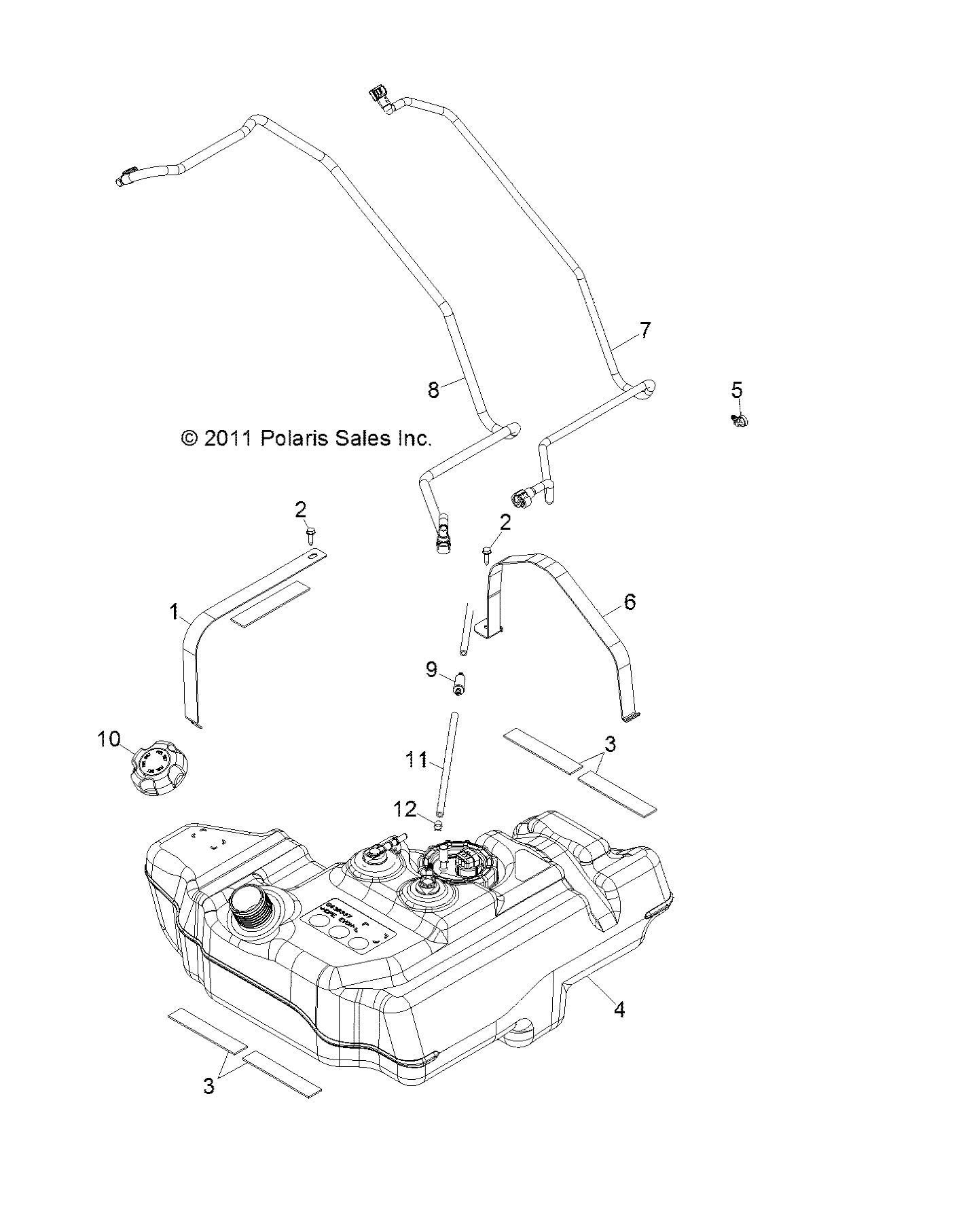 Genuine Polaris RZR Fuel Line Rail to Tank Assembly OEM Part 2521123 - Compatible with RZR Models - Perfect for Off-Road Vehicle Maintenance & Repair